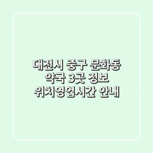 대전시 중구 문화동 약국 3곳 정보 - 위치/영업시간 안내