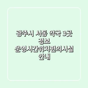 광주시 서동 약국 3곳 정보 - 운영시간/위치/편의시설 안내