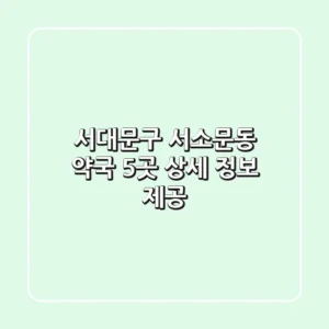 서대문구 서소문동 약국 5곳 상세 정보 제공