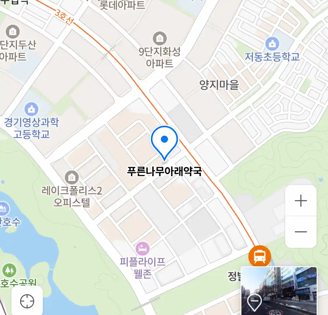푸른나무아래약국 위치
