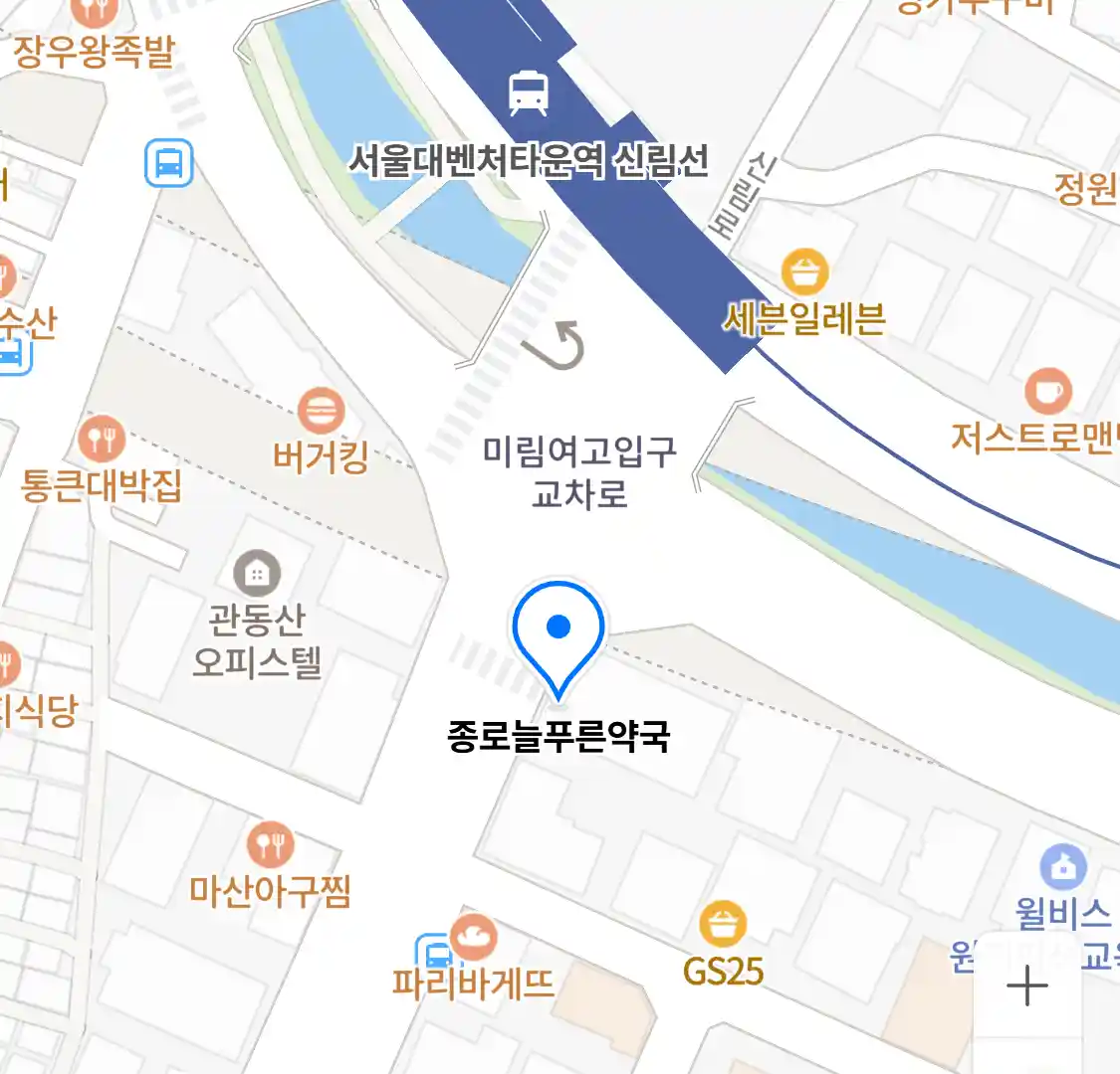종로늘푸른약국 위치