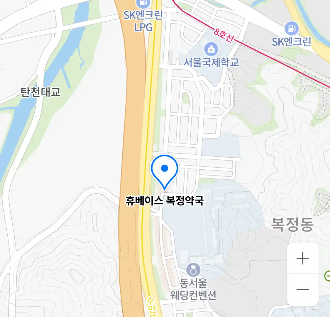휴베이스 복정약국 위치