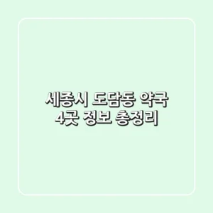 세종시 도담동 약국 4곳 정보 총정리