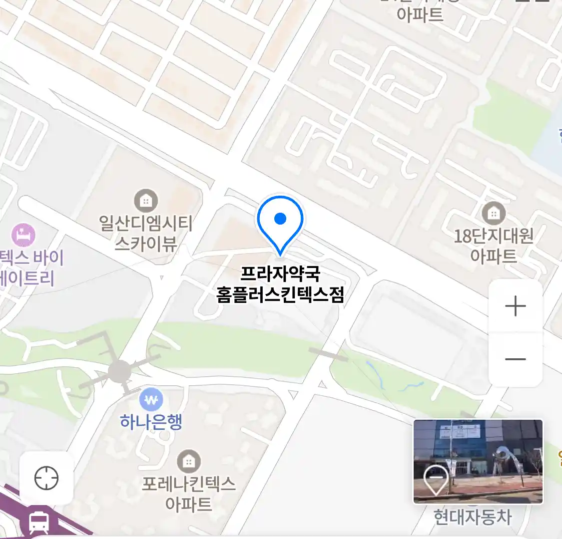 프라자약국 홈플러스킨텍스점 위치