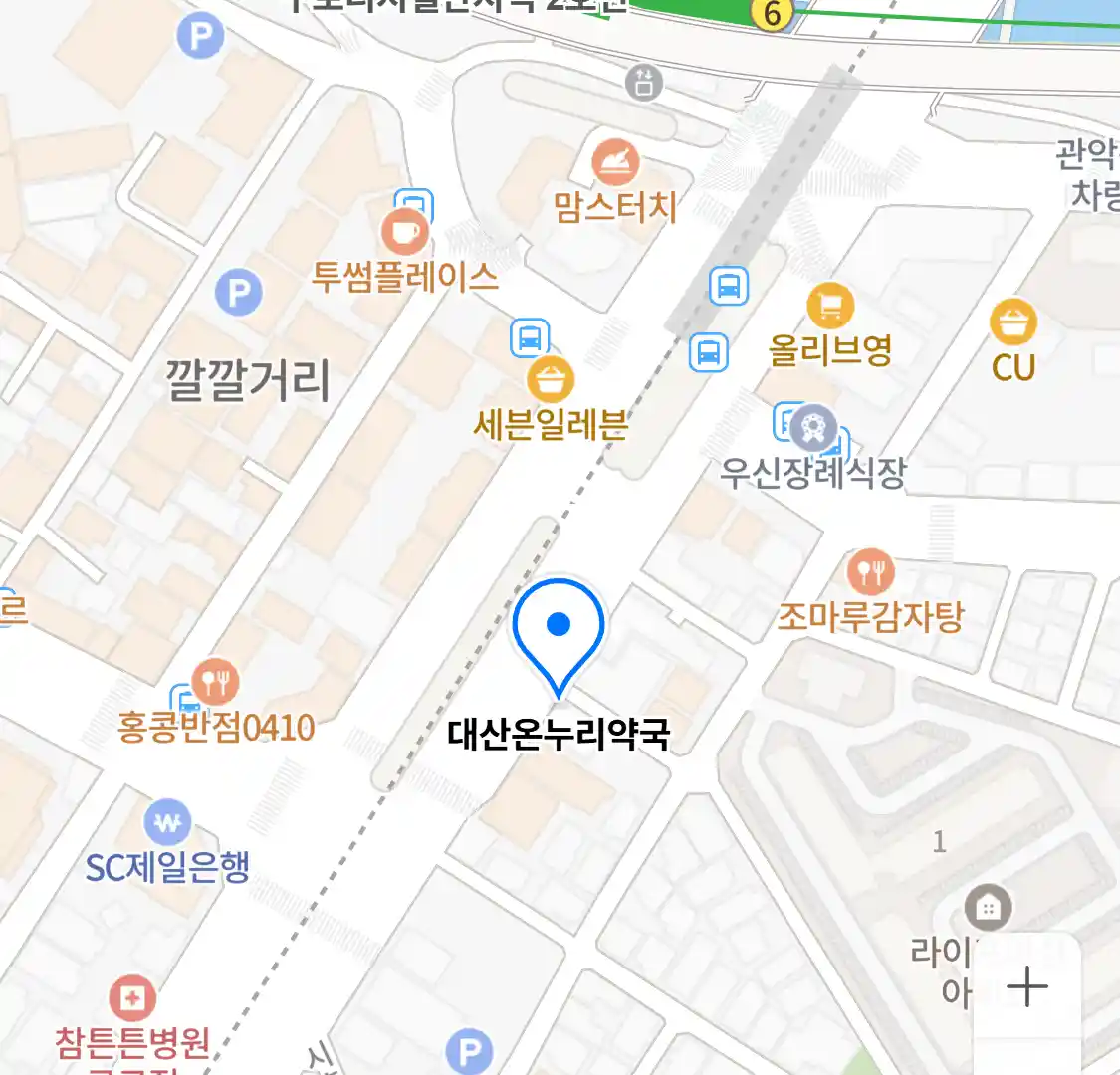대산온누리약국 지도