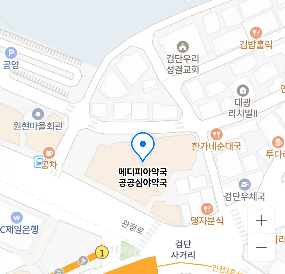 메디피아약국 공공심야약국 위치