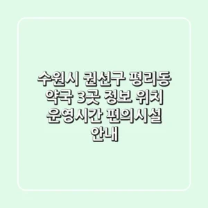 수원시 권선구 평리동 약국 3곳 정보 - 위치, 운영시간, 편의시설 안내
