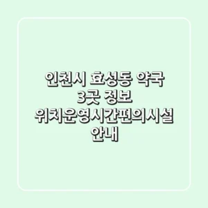 인천시 효성동 약국 3곳 정보 - 위치/운영시간/편의시설 안내