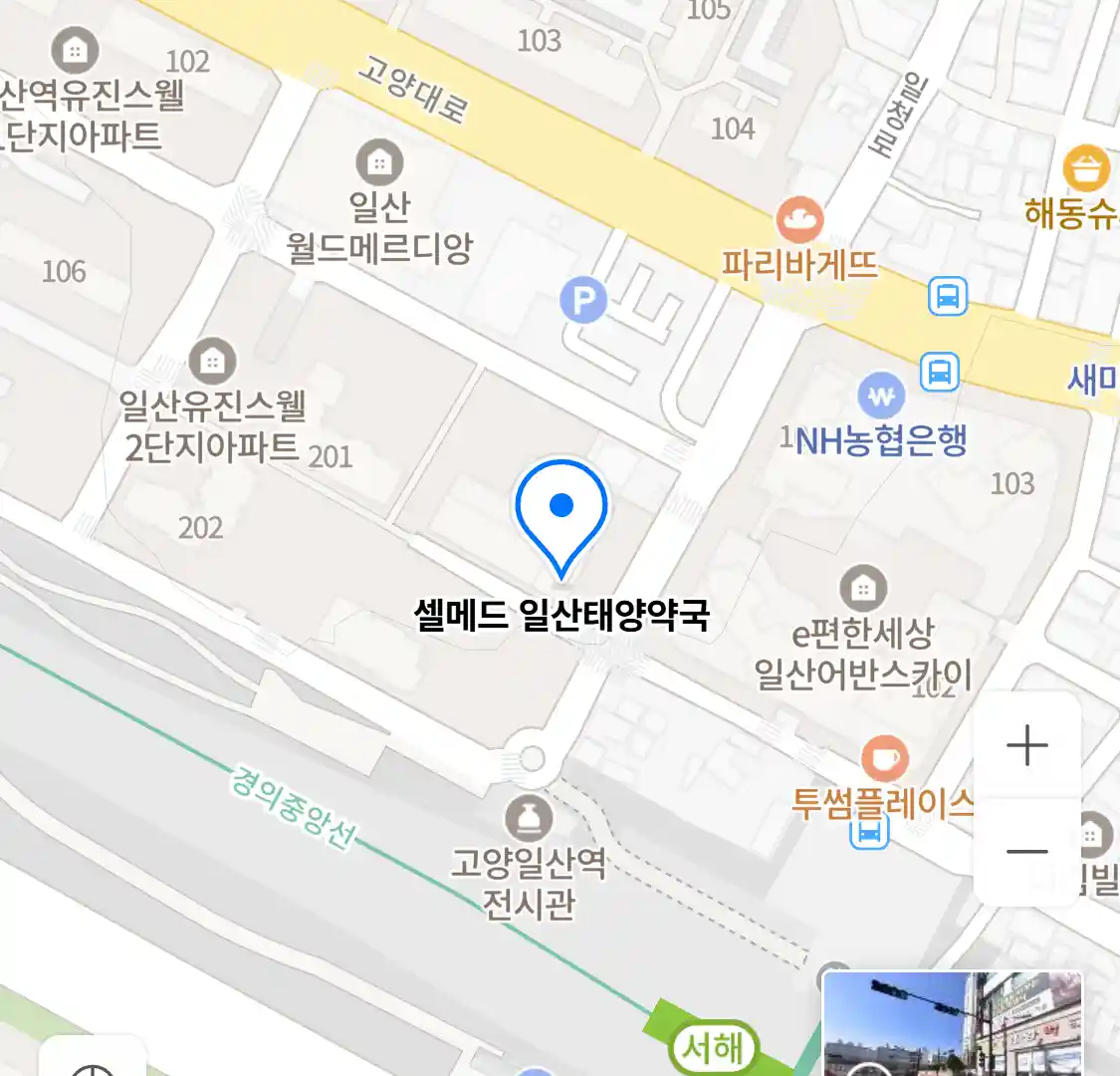 셀메드 일산태양약국 위치
