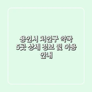 용인시 처인구 약국 5곳: 상세 정보 및 이용 안내