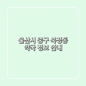 울산시 중구 북정동 약국 정보 안내