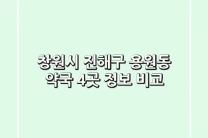 창원시 진해구 용원동 약국 4곳 정보 비교