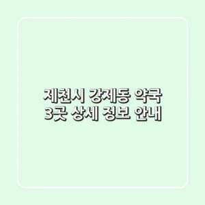 제천시 강제동 약국 3곳, 상세 정보 안내