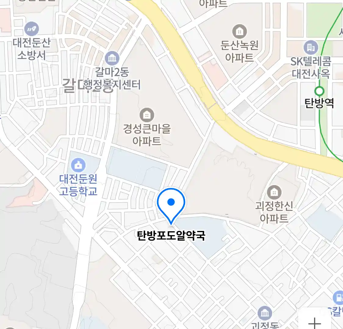 탄방포도알약국 위치