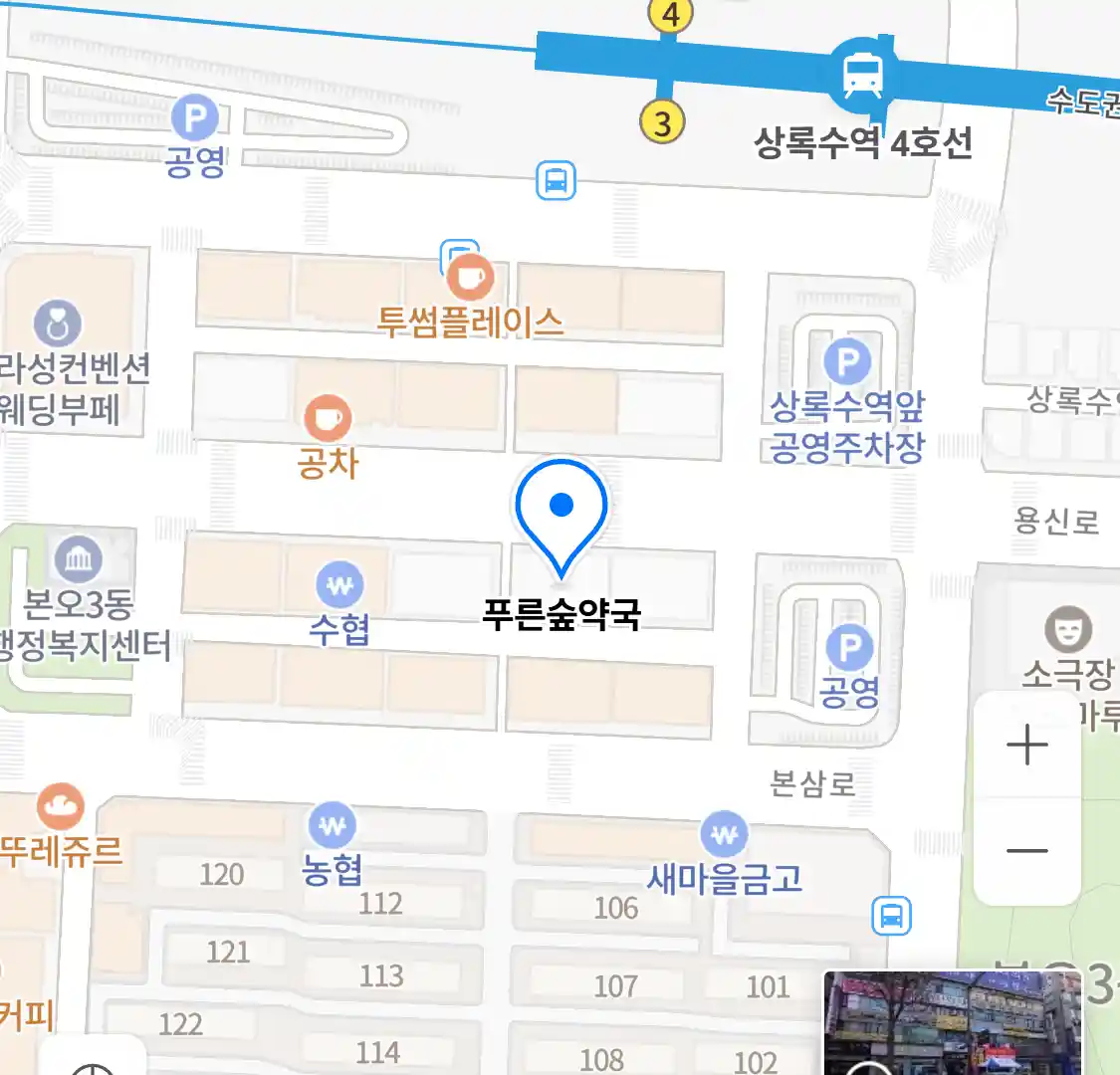 푸른숲약국 위치
