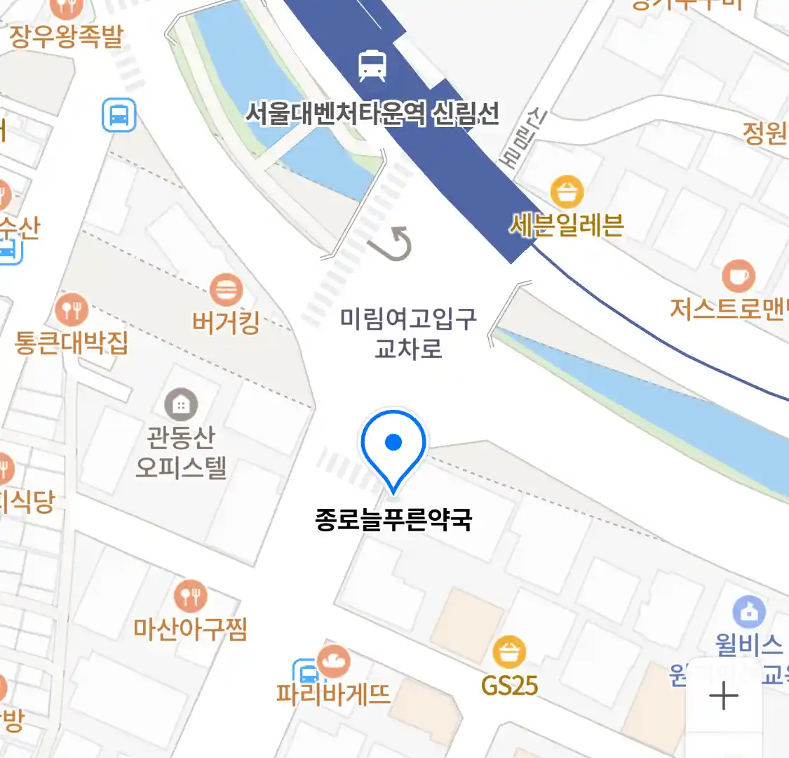 종로늘푸른약국 위치