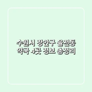 수원시 장안구 율전동 약국 4곳 정보 총정리